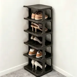 Narrow Slim Four Legged Shoe Rack Vertical Stackable Shoe Organizer Sturdy Base Easy Installation Waterproof Space Saving For Doorway Corridor Bedroom Cabinet