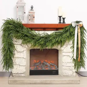 Artificial Norfolk Pine Garland 5 FT Faux Christmas Garland for Fireplace Table Stairs Mantle Window Indoor Outdoor Home Holiday Decor 1 PCS wall fireplace real touch greenery pick party garland artificial norfolk fresh
