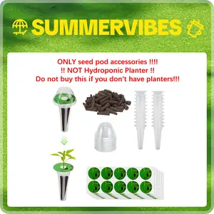 【SummerVibes】160pcs Hydroponic Pods, Accessories Compatible with Suncoze & Other Hydroponics Growing Systems, Gardening Supplies Garden Pods Include 60 Grow Sponges, 20 Grow Baskets, 20 Domes, 60 Labels