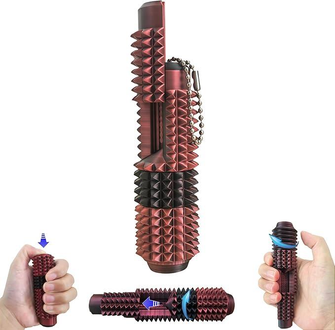 Little Ouchies Grippie 5-in-1 Design for Stress Relief, Button Clicks, Spinners, Portable Stim Tool,Spiky Grippie Stim, 3D Printed Toys Pain Stim Fidget, Pocket Mini Fidget Toy for Adults Novelty Gifts,Grippie stim keychain