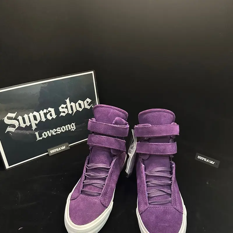 Supra Tk Society Purple & White Premium Suede Perforated Sneakers