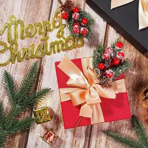 Christmas Decorations Artificial Berries Bouquet, Snowflake Pinecone Twine Ornament, Decorative Flowers Ornaments, Home Decoration for Christmas, Valentine's Day, Parties, Christmas tree decorations, Gift wrapping decorations