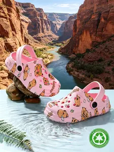 Kids Beach Slippers for Boys and Girls, Lightweight Eva Sandals, Water-Resistant, Capybara Pattern, Summer Shower Shoes, Waterproof Slippers, Multiple Colors
