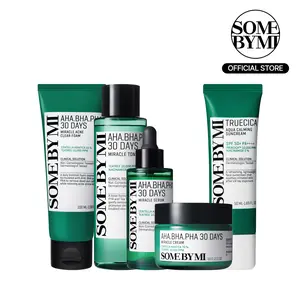 AHA BHA PHA Miracle Clear Skin Routine - 5-Step Acne Fighting Kit for Breakouts, Dark Marks & Sun Protection - Korean Skincare