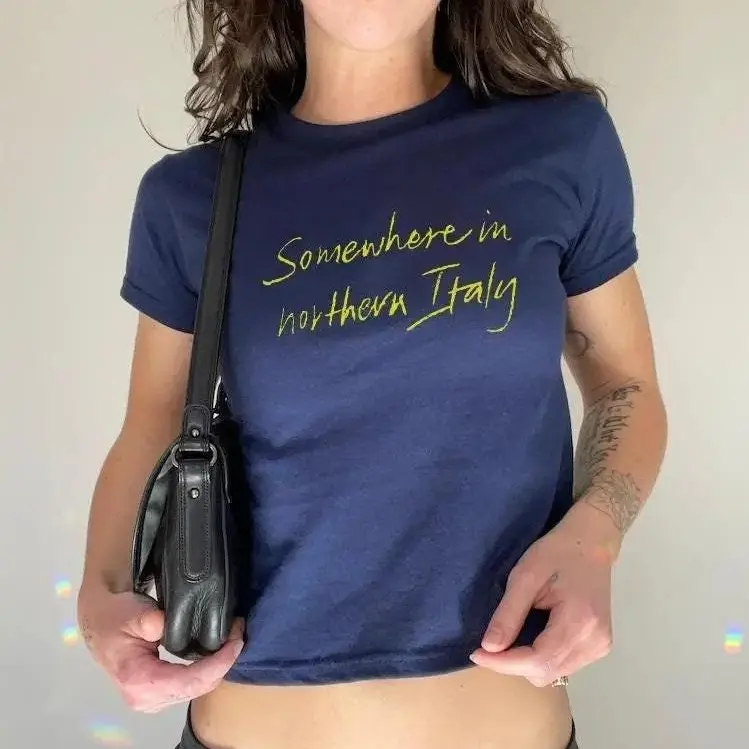Call Me By Your Name Baby Tee Somewhere In Northern Italy Womens Baby Tee Timothee Chalamet Gift Luca Guadagnino CMBYN Merch