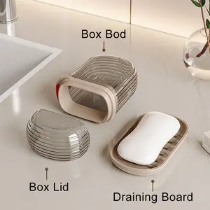 Portable Travel Soap Box with Sealed Lid Design - Waterproof, Moisture-Proof Wash Bag for Business Travel, Multi-Functional Soap Carrying Box