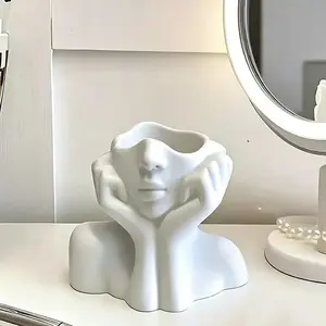 Desktop Human-Face Makeup Brush Organizer | Beauty Brush Storage Box