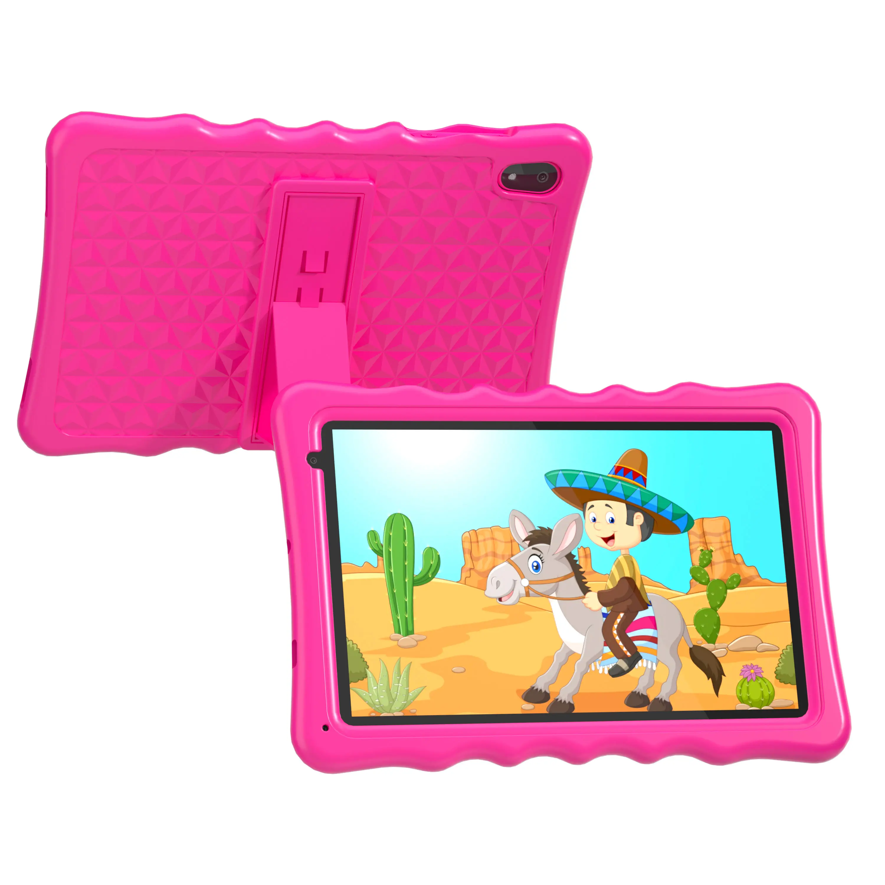 BYYBUO Kids Toddler Android WiFi Learning Entertainment Touchscreen Tablet - 10.1-in LCD IPS Display, Android 14, 8(3+5)GB RAM, 32GB ROM, 5000mAh Battery, Quad-Core, Stand, Shockproof Case, Dual-Camera, Manufacturer Warranty, Android Wifi Tablet, Learning
