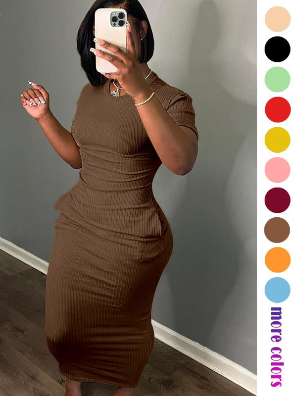 Threaded elastic solid color dress, breathable elastic multicolored party casual outing travel solid pocket long dress, solid color long dress, long dress, summer dress, Threaded elastic solid color dress, breathable elastic multicolored party casual outing travel solid pocket long dress, solid color long dress, long dress, summer dress,