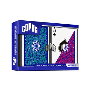 COPAG Modern 100% PVC Plastic Washable Card Sets - Poker Size, Regular Index, Red & Green Double Deck Card Games for Toys & Hobbies