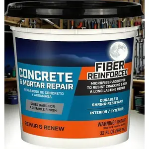 32 Oz Gray Ready-to-Use Concrete Repair Compound, Quick-Setting Patch for Cracks & Holes, Durable Pre-Mixed Formula, Water-Resistant & Easy Application, Smooth Finish Solution for Indoor & Outdoor Use