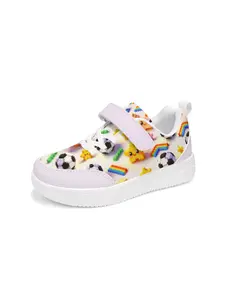 Pixel Style Velcro Sports Shoes, Fun Cartoon Design, Rainbow Stars, Block, Perfect for School & Parties