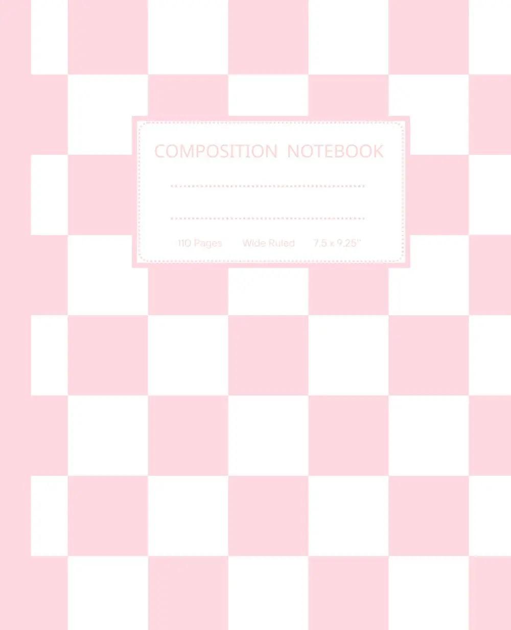 Pastel Pink Aesthetic Preppy Composition Notebook: Wide Ruled, Super Cute Retro Y2K Vibes, Perfect for Preppy Lover Stuff, Checkered School Supplies for Kids, Girls, Boys, Teens & Students
