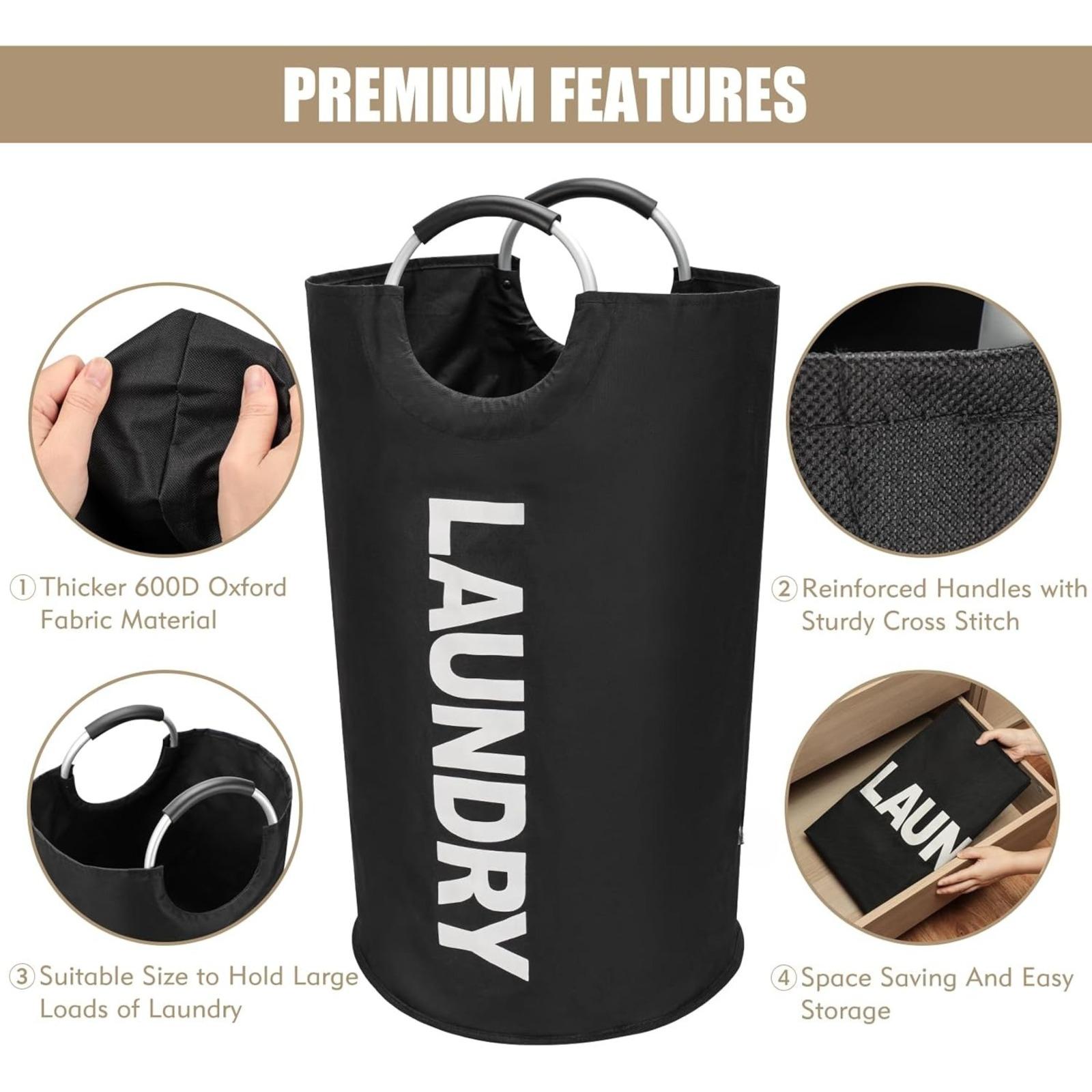 90L Large Foldable Laundry Hamper and Multi-Functional Storage Bag — Ultimate foldable storage box designed for keeping bedrooms, bathrooms, college dorms, and wardrobes tidy (with a convenient handle)