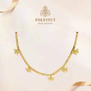 [5.2mm-19.6inches]【FOLYSTUY (Y137)】Cuban Butterfly Necklace Unisex Chain & Link Elegant Design