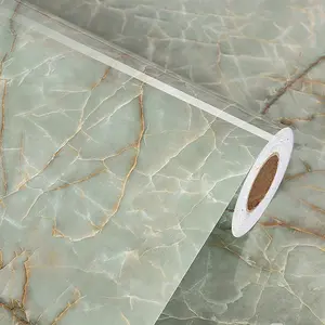 Green Marble Contact Paper for Countertops Waterproof Granite Peel and Stick Wallpaper Decorative Vinyl Contact Paper for Kitchen Cabinets Table Top Cyan Marble Wallpapers for Backsplash 15.8"X78.7" LIKILIKI