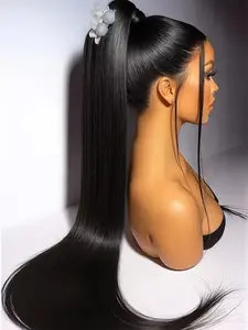 30 Inch 13x6 13x4 Bone Straight Lace Front Wigs Human Hair 180% Density HD Transparent Lace Front Wigs Brazilian 360 Full Lace Frontal Human Hair Wigs Natural Hairline Pre Plucked