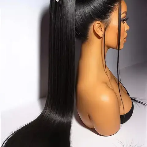 30 Inch 13x6 13x4 Bone Straight Lace Front Wigs Human Hair 180% Density HD Transparent Lace Front Wigs Brazilian 360 Full Lace Frontal Human Hair Wigs Natural Hairline Pre Plucked