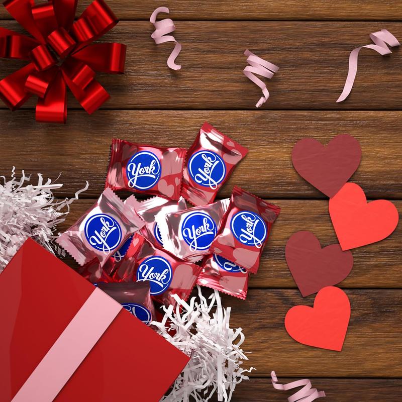 YORK Dark Chocolate Peppermint Patties Hearts, Valentine's Candy Bag, 9.6 oz