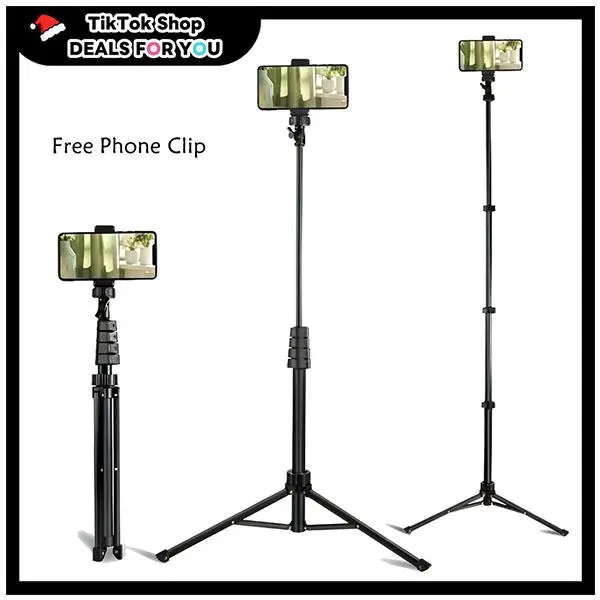 63" Extendable Phone Tripod Stand with 180° Head – Foldable & Portable Tripod Stand, Ideal for Smartphone, Travel, TikTok Videos, YouTube Content Creation, and Video Calls#SummerWins#Fathersdaygift