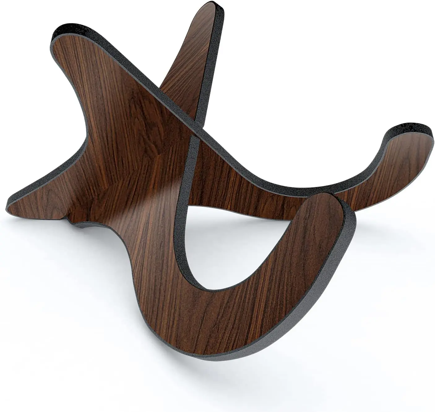 High Quality Wood Elegant X-Frame Black Walnut Violin/Ukulele Stand - 1-Pair Detachable, Foldable, Convenient to Carry Holder with Anti-Slip EVA Padding for Mandolin, Easy to Assemble, Ideal for Room Decoration