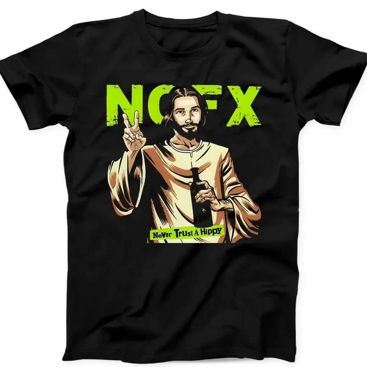 Jesus Never Trust A Hippie NOFX Music T Shirt   204 H