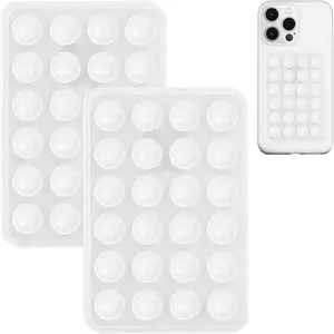 2 Pack  Suction Phone Case Mount, Non Slip Sticky Phone Grip for Cellphone, Silicon Adhesive Suction Cup Phone Mount,  Grip Holder for Selfies and Videos (Translucent)