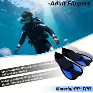 Beginner Swimming Training Fins, Multiple Colors Available, Comfortable Silicone Swim Fins, Adjustable Diving Frog Shape