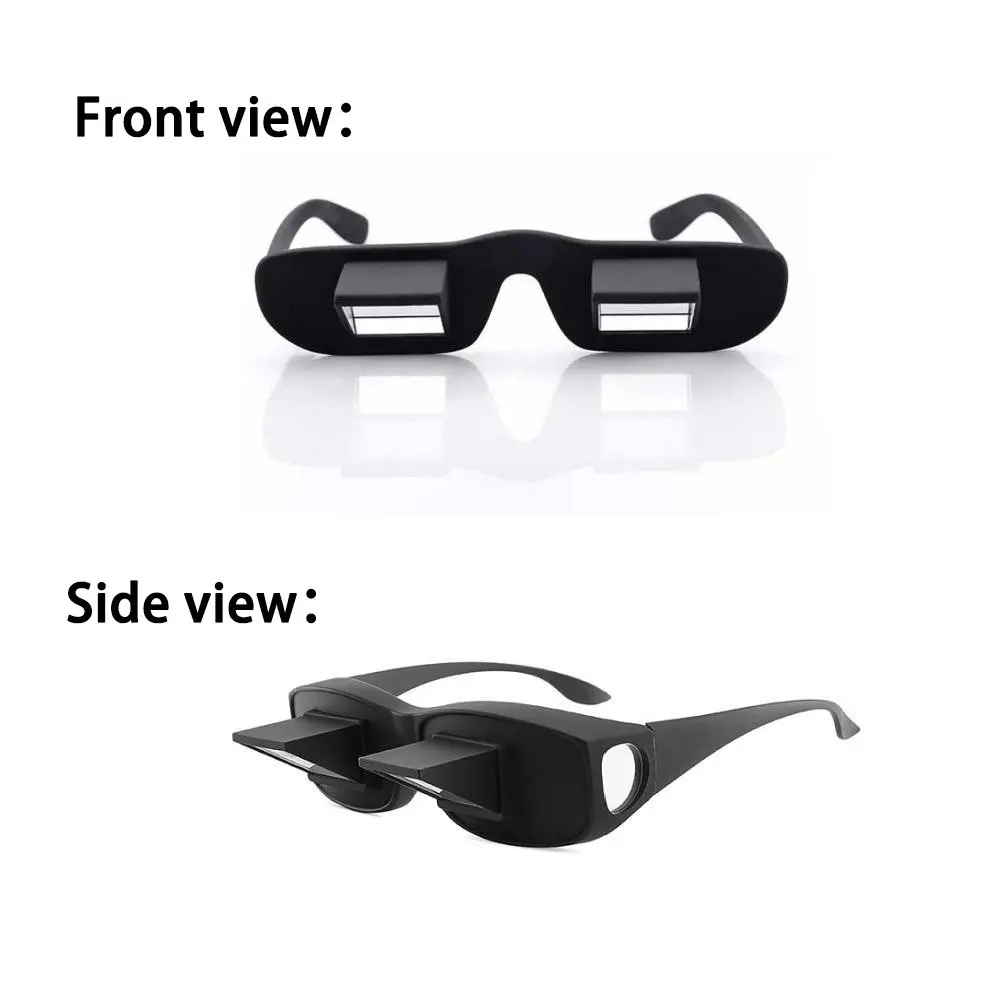 Bed Prism Resin Glasses Lightweight, High Definition Glasses for Reading, Gaming, TV Watching, Clear Vision, Beach Reading, 90 Degree Pinhole, Lazy Reader Mirror Binoculars, High Quality Eyewear Lightweight Durable Glasses