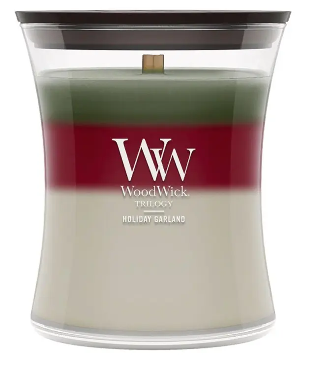 HOLIDAY GARLAND WoodWick 10oz Jar Candle Burns 100 Hours - 3 in One