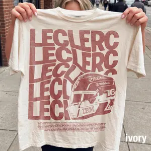 [Sale Up To 25%] Comfort Colors Charles Leclerc Ferrari Racing Graphic Tee, Vintage Motorsport Fan Shirt, Retro Racing Aesthetic Tee, Grand Prix Fan Apparel