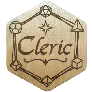 Cleric Dice Box - Handmade Baltic Birch Wood Laser Engraved Magnetic Storage for Dungeons and Dragons Dice Sets
