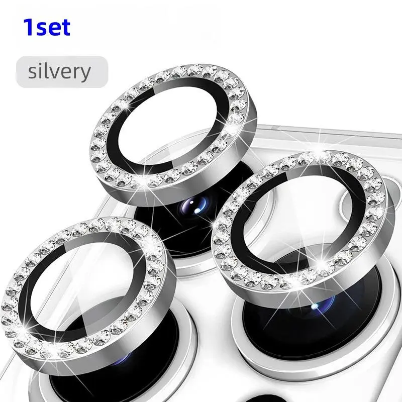 Rhinestone Diamond Lens Protector, 1 Set Phone Lens Protective Film, Phone Accessories Compatible with iPhone 16 Pro Max/ 16 Pro/16 Plus/16/ 15 Pro Max/ 15 Pro/15 Plus/15/ 14 Pro Max/ 14 Pro/14 Plus/14, Cover