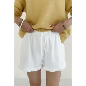 Clementine Ruffle Hem Knit Shorts