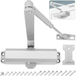 Automatic Door Closer, 3 Spring Hydraulic Closure Suitable for Residential and Light Commercial Use, Quiet and Soft Door Closer, Door Weights 99~143 Lbs Easy Install ()