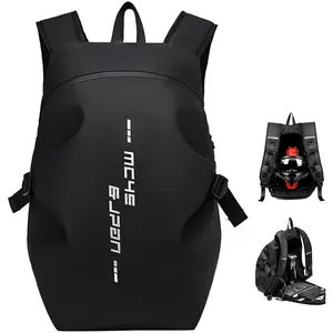 Motorcycle Backpack Waterproof Helmet Backpack for Men Biker Riding Laptop Bag Large Capacity Travel Backpack Black