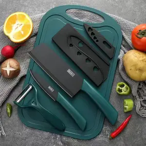 Kitchen Knife Set Combo, Vegetable Chopper Board Two-In-One, Complete Cutting Tools with Holder, Fruit Knife Included, Full Kitchen Utensils Kit