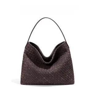 8069 Women's Matte Hand-woven Large-capacity Portable Tote Bag 2025 New Shoulder Messenger Commuter Bag