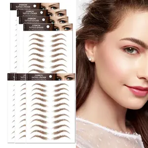 7Sheets Eyebrow Tattoo Stickers 4D Hair-like Waterproof Natural Fake Eyebrow Stickers,Long Lasting Eyebrow Grooming Shaping Perfect for Women and Girls (Brown)