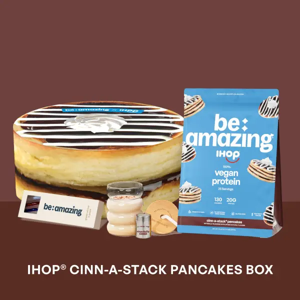 Be Amazing x IHOP Pancakes Launch Box | Includes Vegan Protein Supplement + Accessories