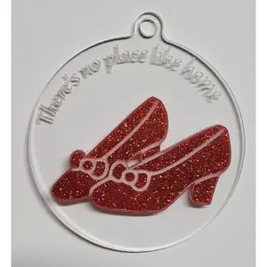 Ruby Slippers "There's No Place Like Home" Acrylic Ornament
