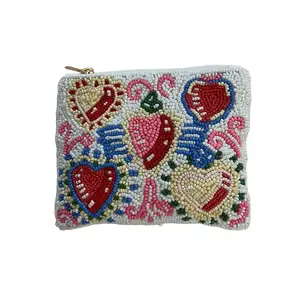 Handmade Beaded Coin Purse for Women - Canvas Lined with Zipper Closure - Perfect Gift for Special Occasions - 4 x 5.25 Size - Made in India