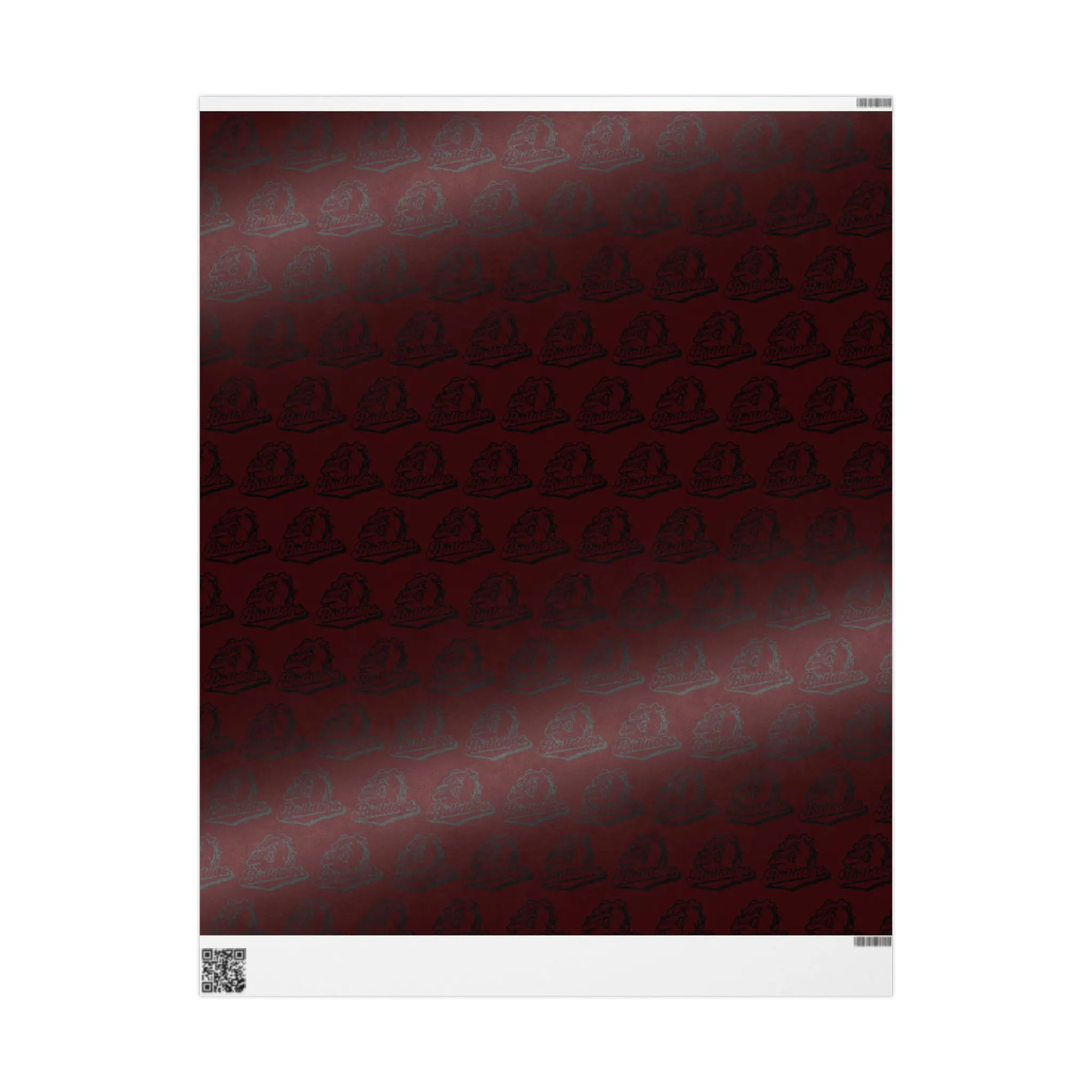 Maroon Bulldog Wrapping Papers | Bulldog Pattern Gift Wrap