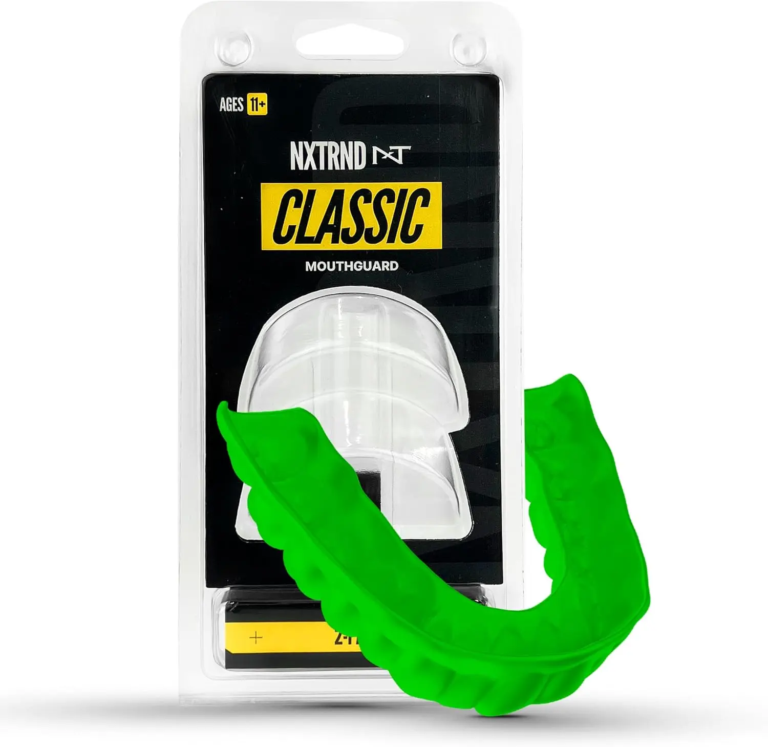 2 Pack Classic Mouthguard, Custom Fit Sports Mouthpiece for Football, Boxing, MMA, Basketball, Hockey, Lacrosse, Youth & Adult (Green)