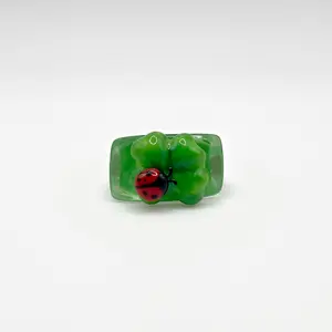 The Ladybug ⋆ ˚｡⋆୨୧˚ Hand-Painted Bubble Ring ⋆ Retro Statement Stacking Ring ⋆ Made in NYC