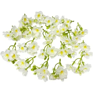 20 Pieces White Artificial Jasmine Flowers Heads,Silk Flowers for Crafts,Fake Flowers Bulk,Jasmine Garland Wreath Making Supplies for Wedding Party Birthday Home Décor (White)