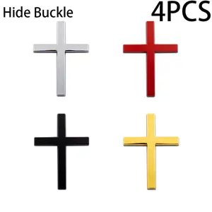 2/4 PCS – 3D Metal Cross Decals – Scratch-Concealing, Personalized Decorative Side Emblems