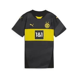 PUMA Womens Bvb Away Crew Neck Short Sleeve Replica Jersey Casual - Black