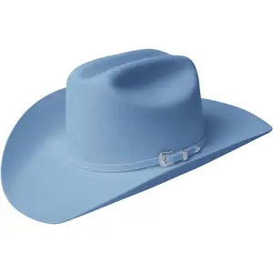 Lightning 4X Felt Hat - Traditional 4 3/4" Cattleman Crown, 4" Brim, Silver Buckle, Fully Lined, Leather Comfort Sweatband, Made in USA