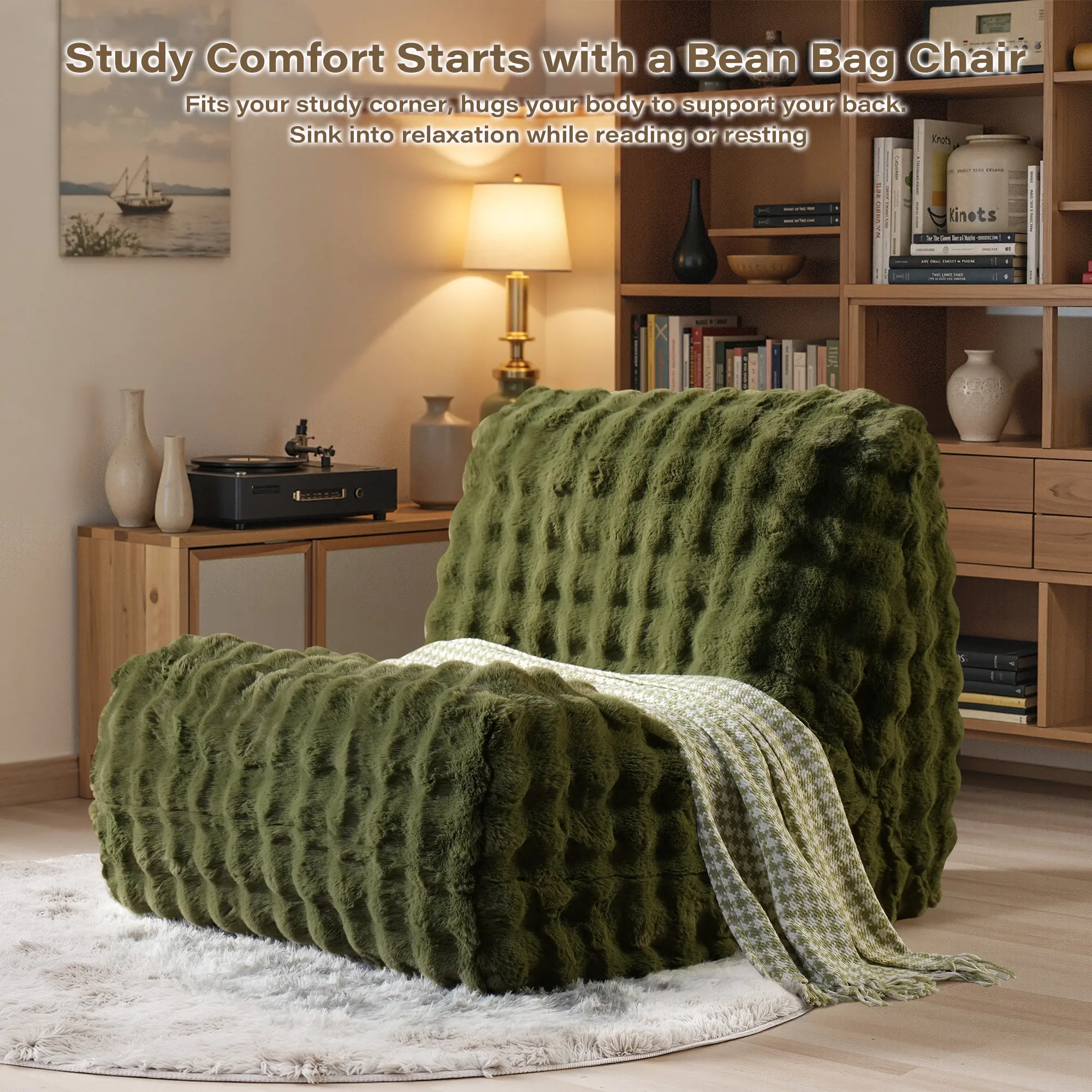 Green Fluffy Faux Fur